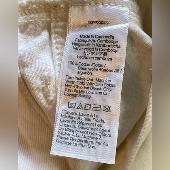 Madewell 90s Straight JeanTwo-Tone cream/white denim Workwear carpenter 27 NWT - Picture 10 of 12